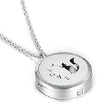 GMLRTOSPT Medallón con Perfume para Aire Acondicionado con Salida de la Vida. También Colgante de urna de cremación, joyería Conmemorativa para Mascotas/Humanos. Collar con Almohadillas de Embudo.