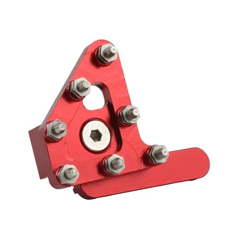 PowerMotor Motorcycle Rear Brake Pedal,Dirt Bike CNC Pedal Lever Step Tip Replacement for Universal Enduro Motocross CRF CR RM RMZ WR YZ YZF EXC SX XC Accessories- Red Cover