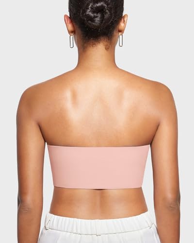 Image of INLYRIC Women's Inbarely Strapless Bandeau Bra Bralette Tube Top Seamless Comfortable Stretchy Non Padded Bras Tops