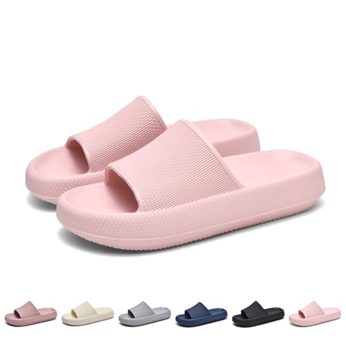 GemChve Hausschuhe Herren Badelatschen Herren Sandalen Damen Super Weich Rutschfest Sandalen Damen Sommer Pantoletten Geeignet Familie Garten Schwimmbad Strand