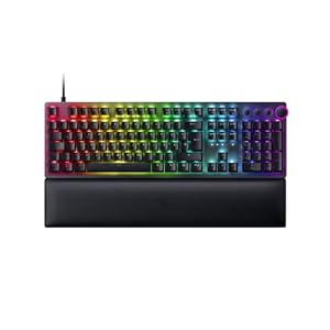 Razer Huntsman V2 (Red Switch) – Praktisch latenzfreie Optische Gaming-Tastatur (Lineare Optische Switches, Doubleshot PBT-Tastenkappen, Handballenauflage) QWERTZ DE-Layout | Schwarz