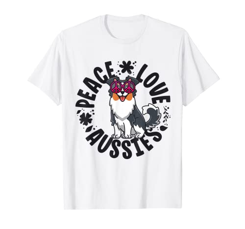 Aussie Dog Mamma Regali Pace Amore Cani Australiano Pastore Maglietta