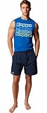 Kappa Pijama corto de algodón para hombre, pijama corto de verano, ligero, manga corta, traje deportivo, M