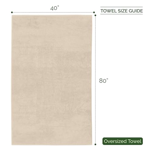 Image of Elegant Comfort Three Line Popcorn Extra Large Luxury Bath Towel - 40 inch x 80 inch inch, Premium Hotel Spa Quality 1 Piece Oversized Bath Sheet 100% Turkish Cotton Super Soft Highly Absorbent, Ivory