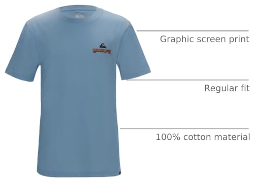 Image of Quiksilver Boys' Short Sleeve Logo Graphic T-Shirt, Soft & Comfortable, Regular Fit