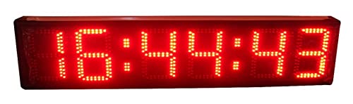 Cronómetro LED para gimnasio, doble cara, semiexterior, caracteres rojos de 8 pulgadas, horas, minutos y segundos (HST6-8R) miniatura 1