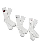 Champion mens Core Essential Crew Sock, 3-pair Casual Sock, White, 6 12 US