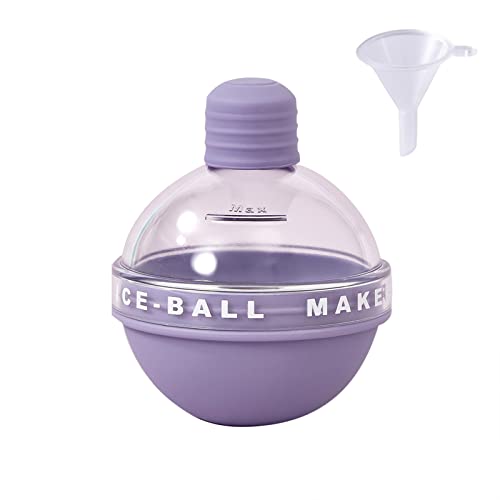 1pc Ice Ball Maker 2.4 Inches Big Ice Ball Silicone Cute Bulb-Shaped with Funnel r Whiskey Cocktails|