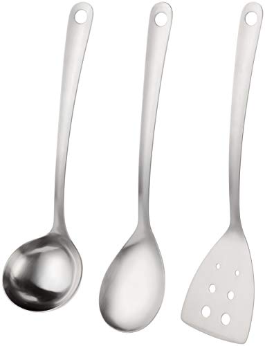 Judge 3 Piece Kitchen Utensils Set, Includes Spatula, Serving Spoon and Ladle, Hardwearing Stainless Steel for Easy Cleaning, Great Starter Kitchen Tool Set