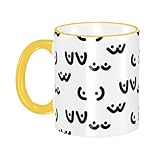 女性の胸のおっぱい マグカップ コーヒーカップ Yellow 陶器 朝食カップ ティーカップ 耐熱マグ 保温 耐冷 おしゃれ 大きい ミルクコップ 330ml 雑貨 家庭用 プリント贈り物
