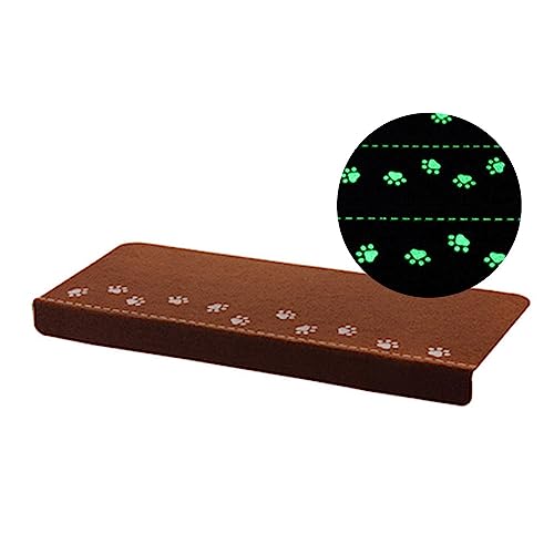 Hearda Alfombras de Escalera, Pisadas Antideslizantes para Escalones de Madera, 5/10 Pieza Alfombra Escaleras Lavable Antideslizante, Se Utiliza para Proteger a los Ancianos, Niños (5 Pieza,Marrón)