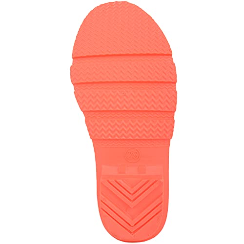 Absolute Footwear Childrens Kids Slip On Florescent Waterproof Rain Winter Welly Wellington Boots - Image 7