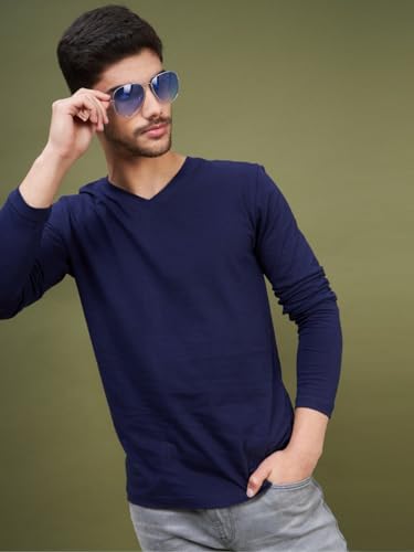 Image of INKKR Men's Solid Plain V-Neck T-Shirt