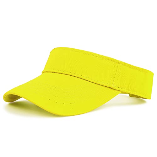 Zando Womens Visor Hats Unisex Sun Visors For Women Men Adjustable Sports Cap Golf Tennis Visors Sun Protection Hat Outdoor Beach Hats For Women Summer Running Hat Yellow Hat One Size #TOP6