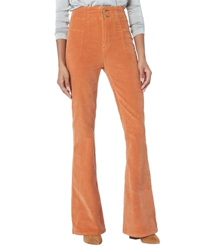 Jayde Cord Flare Cognac 26 pantalon évasé marron taille haute