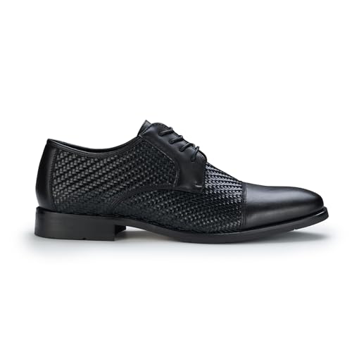 Image of Ferro Aldo Men's Modern Cap-Toe Derby Collection | Statement Dress Shoes in Floral, Woven, & Classic Styles