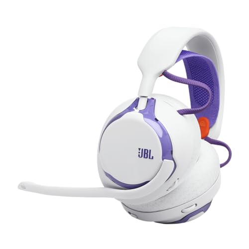 JBL Quantum 650 Kabelloses Bluetooth-Gaming-Headset mit JBL Quantum Raumsound, Noise-Cancelling-Mikrofon, USB-C-Kabel, 45-Stunden-Akku, austauschbaren Teilen & Multi-Plattform-Kompatibilität, Weiß
