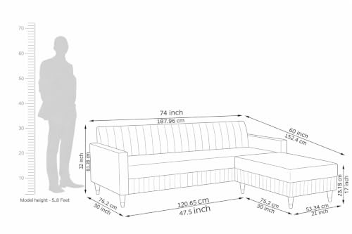 AMATA Omega 4 Seater L Shape Grey Sofa OMEGA GREY - Image 3