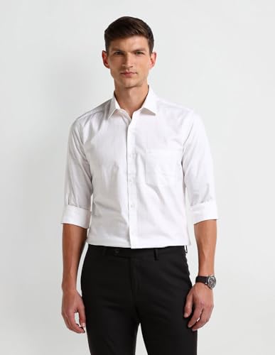 Image of Arrow Slim Fit Mens Formal Shirt - 100% Cotton, Breathable & Comfortable, Full Sleeves Shirts for Men