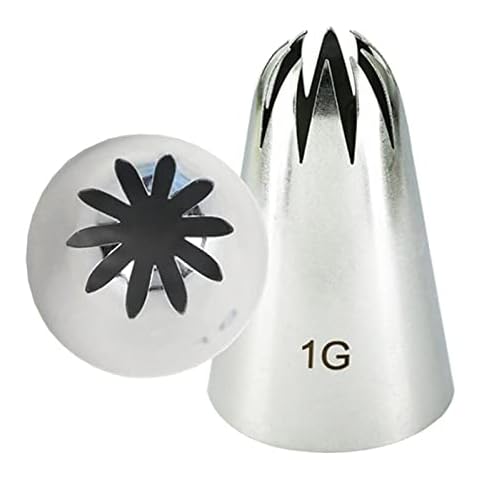 4pcs Large Icing Piping Nozzles for Decorating Cake Baking Cookie Cupcake Piping Nozzle Stainless Steel Pastry Tips (Color : 1G) Cover