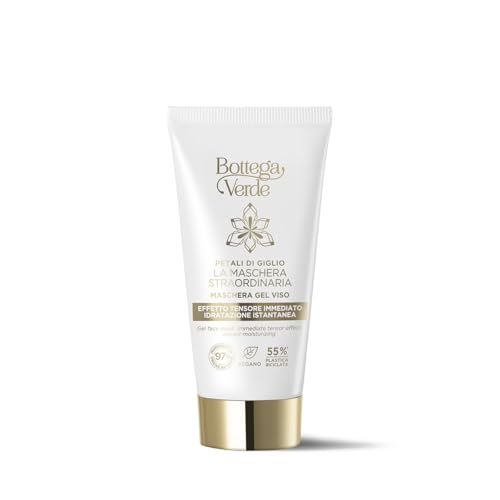 Bottega Verde - Petali di Giglio, Máscara Facial em Gel, 50 ml, Ação Hidratante e Efeito Lifting Imediato, com Ácido Hialurônico e Extrato de Lírio Hiperfermentado, para Todos os Tipos de Pele