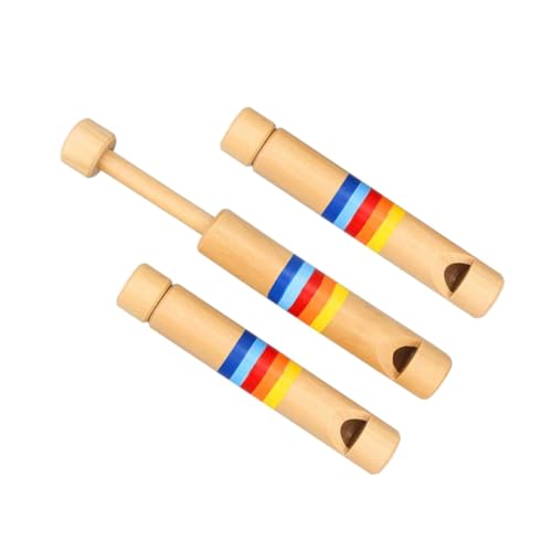 Kisangel Wooden Flute Toys for Boys and Girls 3pcs Set Musical Instruments Early Learning Lightweight