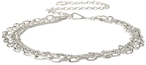Steve Madden Women's Multi Chain Belt, Silver, L/Xl #TOP19