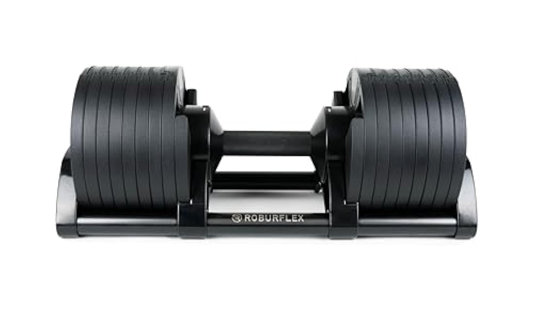 Adjustable Dumbbell (Single) by ROBURFLEX for Workout Strength Training Fitness Home Gym