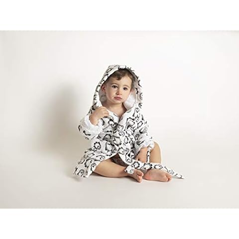 Ti TIN Albornoz Infantil con Capucha de Pingüinos Gris Cover
