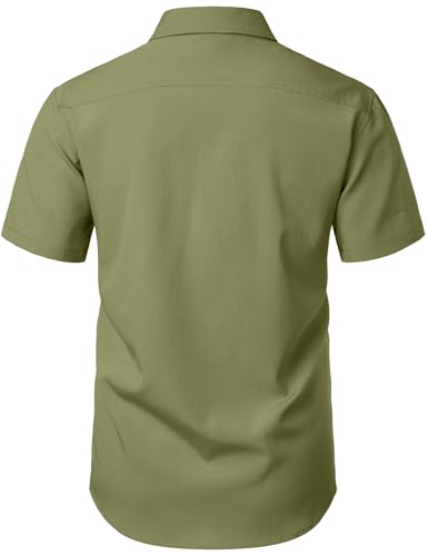 Image of JEMITOP Mens Stretch Wrinkle Free Texture Shirts