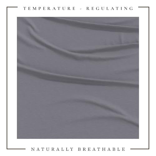 Image of Great Bay Home Cotton Jersey Knit Twin Sheet Set - Ultra-Soft, Stretchy, Heathered Melange Denim Blue Bed Sheets - Cozy, Soft T-Shirt Sheet & Pillowcase Set
