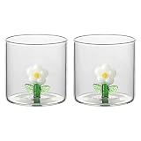 THUN - Set 2 bicchieri in vetro margherita - Borosilicato - Country Bloom - 300 ml