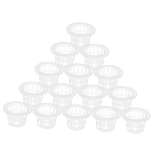 Supvox 50 Stück Hydroponik Netztöpfe Kunststoff Pflanzkorb mit Breiter Kante Schlitzen für Drainage Robust und Langlebig Geeignet für Gemüseanbau und Hydroponik systeme