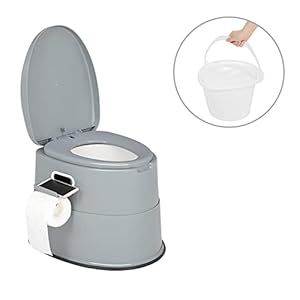 Bonnlo Campingtoilette Tragbare Reisetoilette, Abnehmbarer Inneneimer Mobile Toilette Mit Sitz, Deckel und…