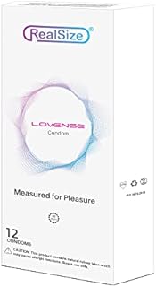 LOVENSE Small Condoms for 1.93 inch, Ultra Thin Condom for Men, Odorless and 100% Vegan Natural Rubber Latex Condoms Large Size Lubricated for Comfort and Smoothness, 12 Count (49mm)