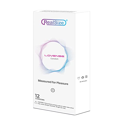 LOVENSE Small Condoms for 1.93 inch, Ultra Thin Condom for Men, Odorless and 100% Vegan Natural Rubber Latex Condoms Large Size Lubricated for Comfort and Smoothness, 12 Count (49mm)