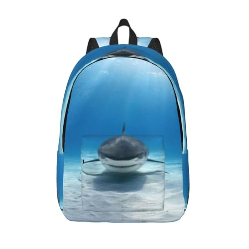 Sac à dos de voyage imprimé requin tigre pour ordinateur portable femme