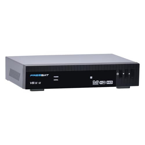 Receptor de satélite V8 X-Ⅱ DVB-S2X - Receptor de TV digital H.265 4K con sintonizador dual y WiFi integrado, HDMI 2.0 para satélite