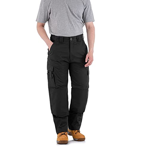 WrightFits Pantalon de Travail Falcon pour Hommes - Noir et Marine - Pantalon Cargo de Combat de sécurité à Usage Cargo et genouillères triplement Cousues - Vêtements de Travail durables(38W X 29L)