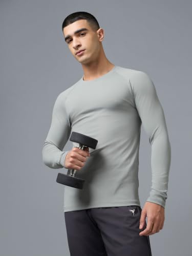 Image of TECHNOSPORT Men's Compression Full Sleeve T-Shirt 4-Way Stretch Slim Fit Gym & Workout Tee Quick-Dry Moisture-Wicking Athletic Training Wear ElastoPlus Fabric Technology for Comfort & Flexibility