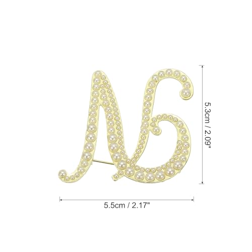 Image of PATIKIL Letter Brooch Pins, Pearl Initial Alphabet Letter Lapel Badges Pin for Women Men Girl Wife Suits Clothes Dress Bouquet Coat Hat Bag Craft Party