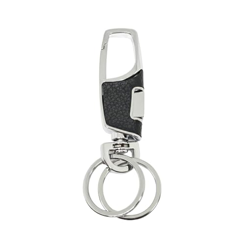 Image of THE MEN THING - Stylish Multicolor Stainless Steel Keychain for Men & Boys (Titan Grip Leather - Black)