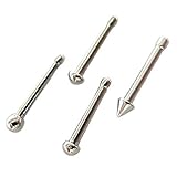 ジュエルズ (JEWELS) ノストリルストレート 20G フラットボール ボディピアス 鼻ピアス 鼻ピ ノストリル サージカルステンレス シンプル シルバー 20g フラットボール