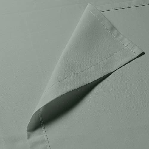 Drap plat gris-vert 150x260 cm en coton pour lit simple - 5