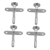 SHINEOFI 4pcs Spring Loaded Plunger Latches for Crib Adjustable Rod Heavy Duty Stainless Steel Bed Frame Hardware for Bed Height Adjustment
