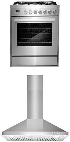 Cosmo 2-Piece Kitchen Package, 30" Gas Range & Wall Mount Range Hood