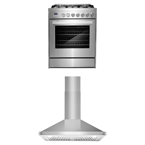 Cosmo 2-Piece Kitchen Package, 30" Gas Range & Wall Mount Range Hood