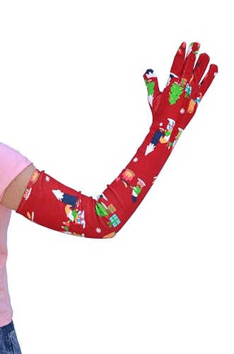 Image of Women's Driving Gloves, Printed Cotton Full Hand Summer Gloves for Protection from Sun Burn /Heat /Pollution (Pack of 1 Pair)