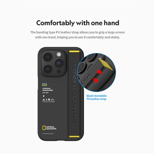 Image of National Geographic Strap Case PC for iPhone 15 Pro Max Back Cover Case (Black)
