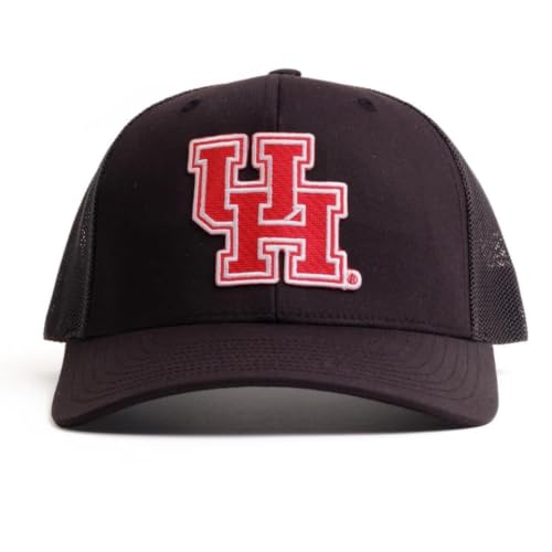 Richardson 112 University of Houston Black Trucker Hat Cougars UH Adjustable Mens Baseball Cap